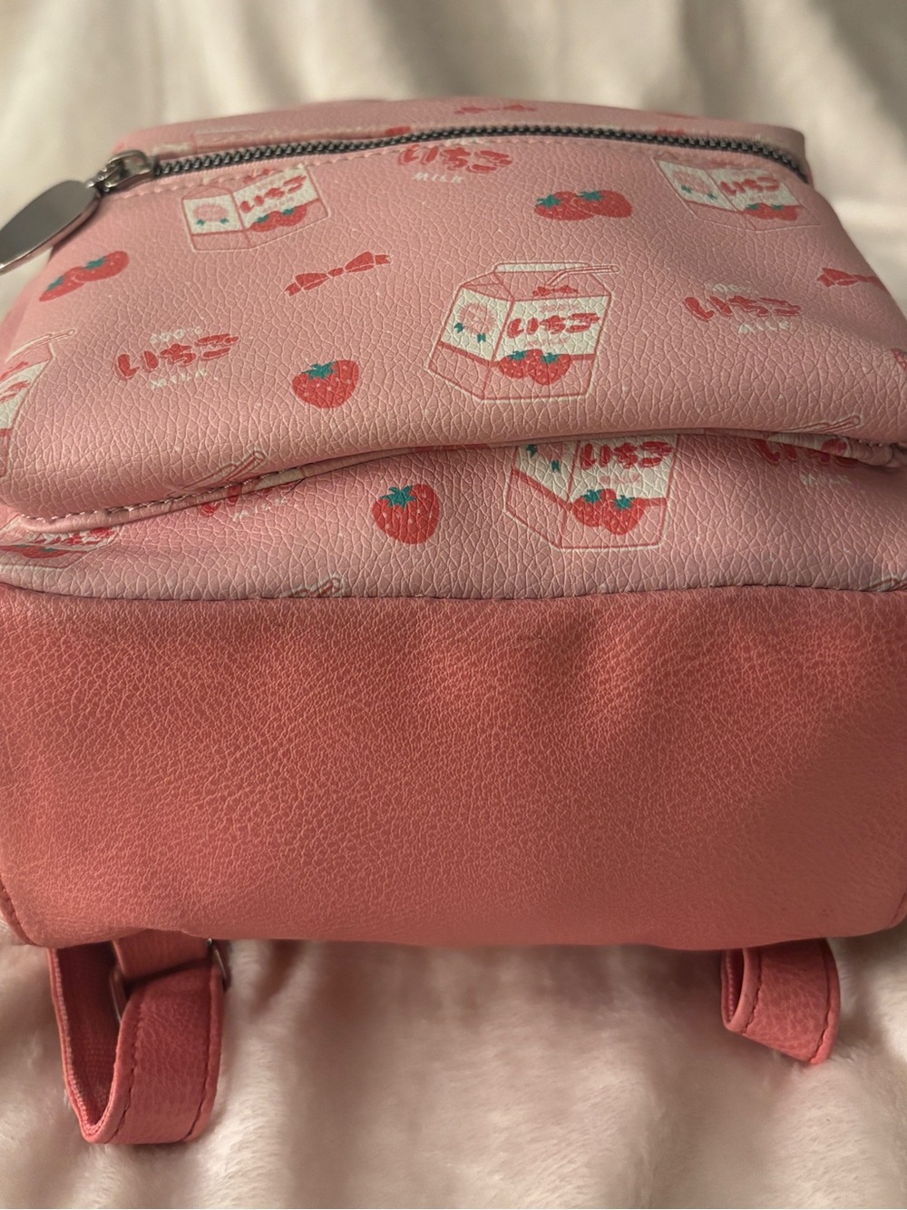 Hot Topic Strawberry Milk Mini Backpack Kawaii Pink Faux Leather Bag - Picture 7 of 8